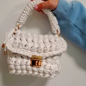 Elegant White Crochet HandmadeBag